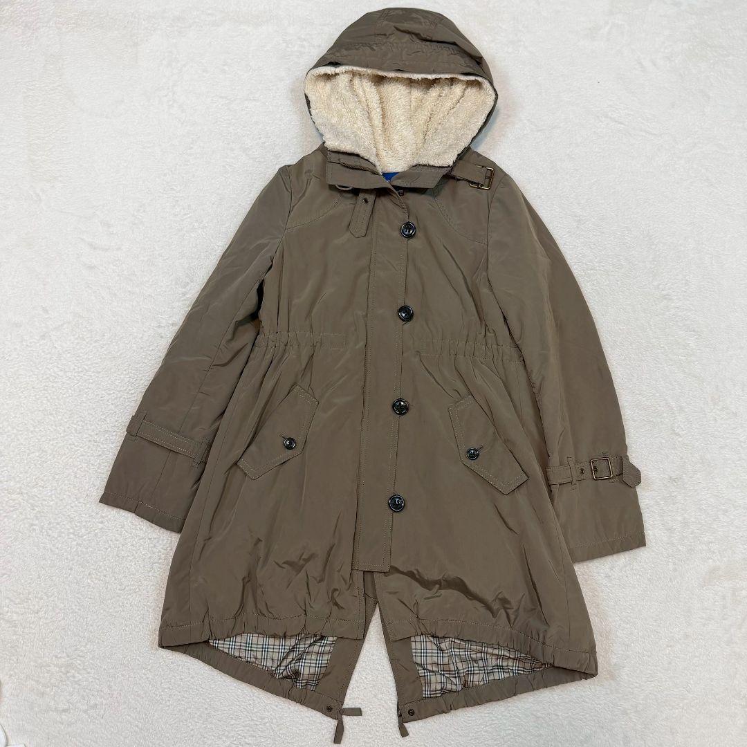 良品 バーバリー モッズコートライナー付き　ファー取り外し　M〜L