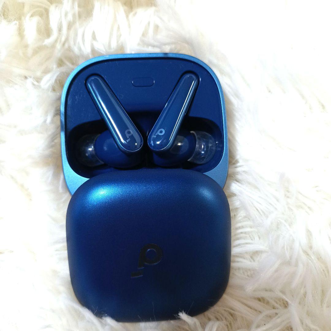 ブルー ワイヤレスイヤホン