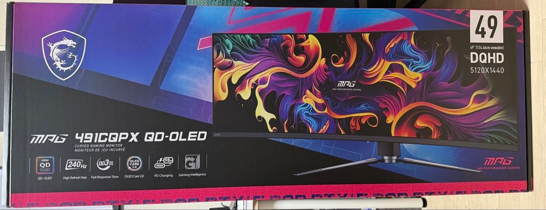 MPG 491CQPX QD-OLED 湾曲 ゲーミングモニター 極美品