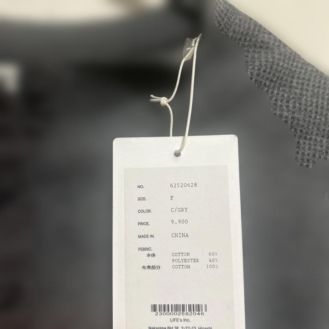 anuke　Waffle Henley Tops チャコールグレー