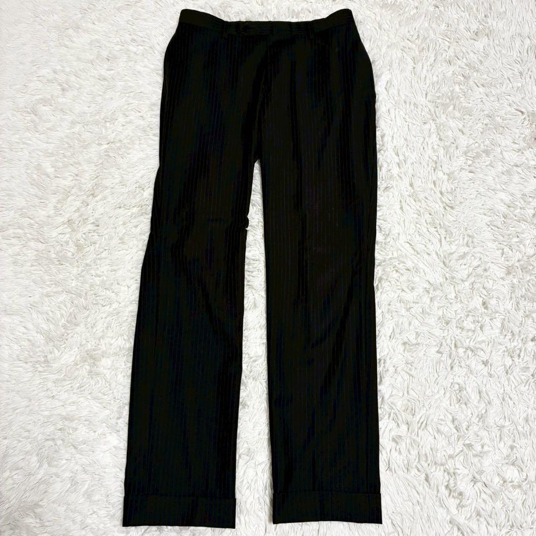 【高級ライン】BEAMS F スーツ　セットアップ　ネイビー　ストライプ　日本製