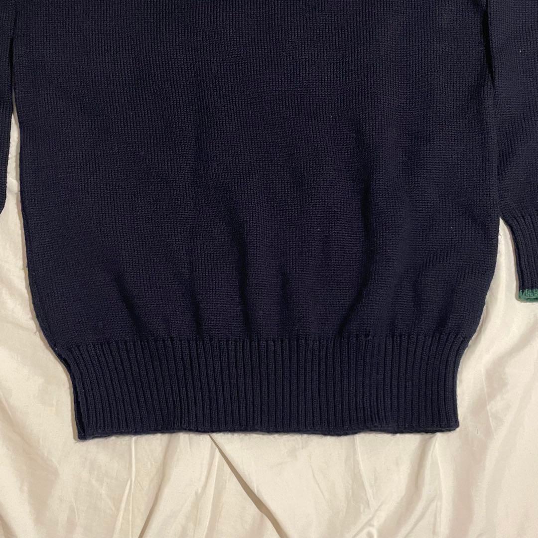 Burberrys ホースロゴ 刺繍 ネイビー×グリーン M ニットセーター