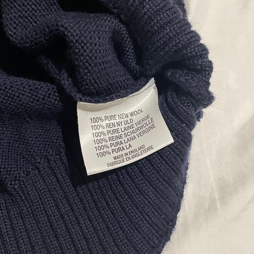 Burberrys ホースロゴ 刺繍 ネイビー×グリーン M ニットセーター