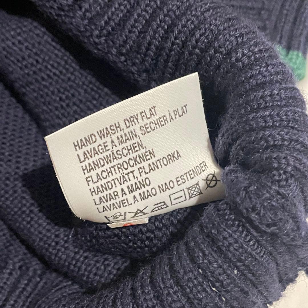 Burberrys ホースロゴ 刺繍 ネイビー×グリーン M ニットセーター