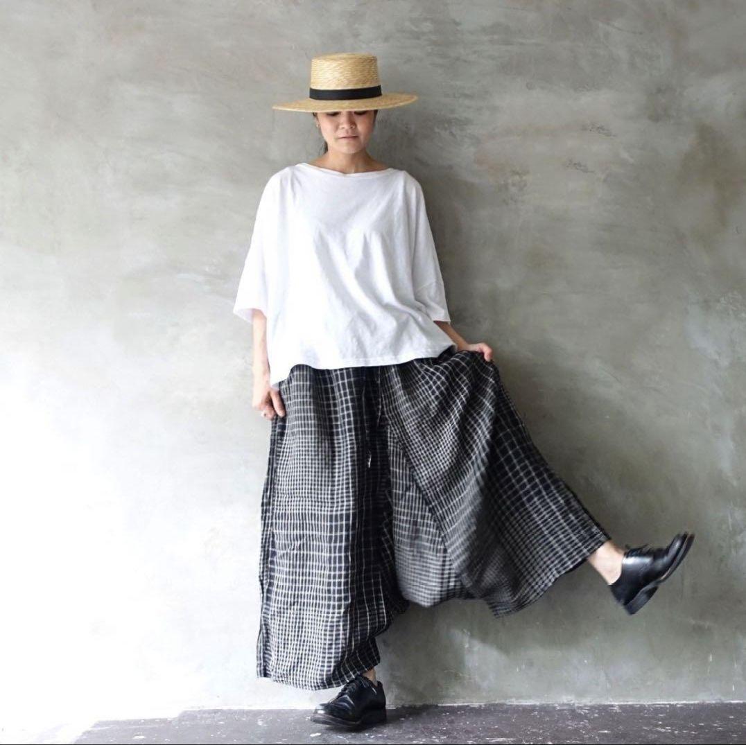 ichi Antiquites 限定 ヴィンテージチェックサルエルパンツ