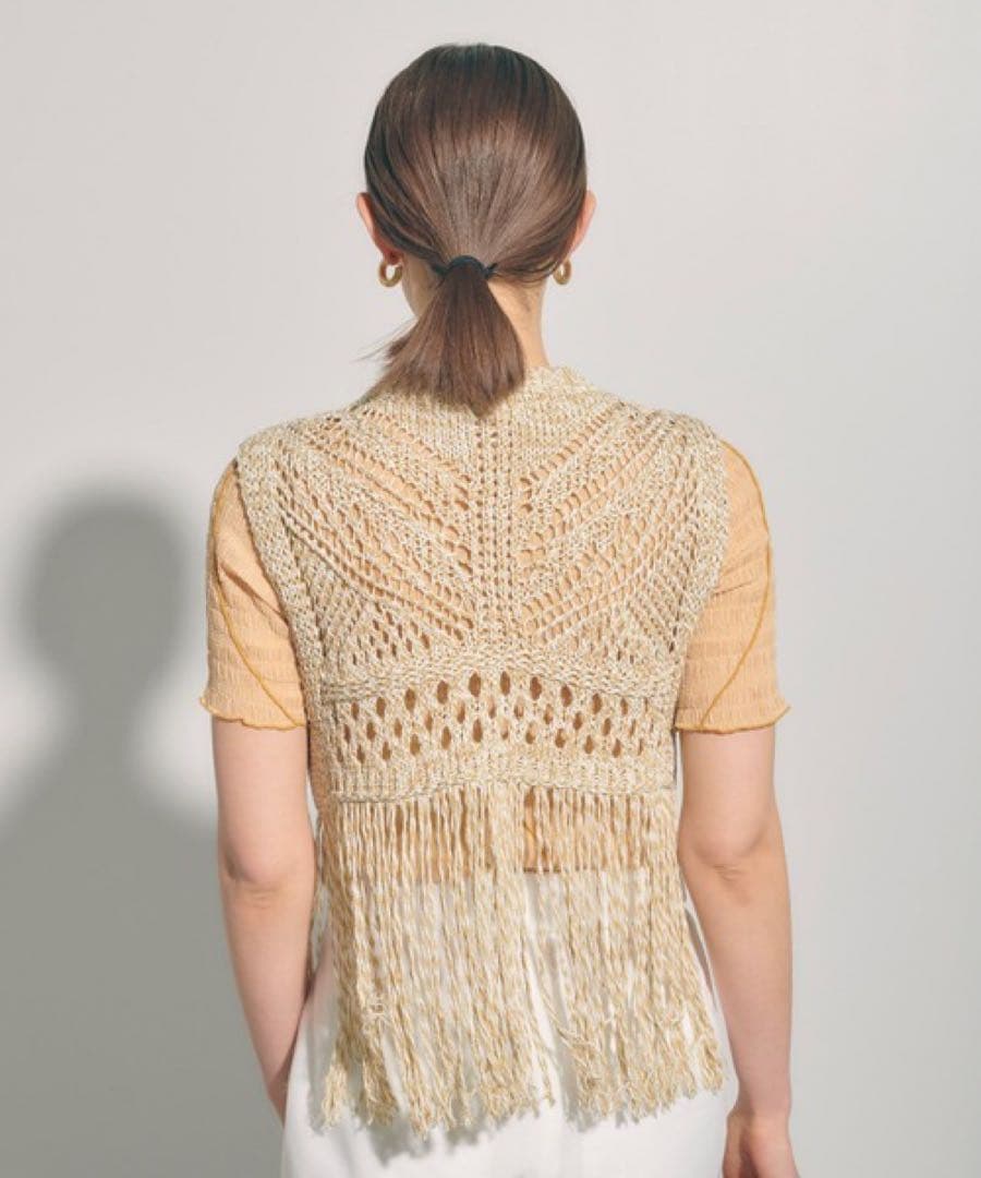 PUBLIC TOKYO クロシェライクフリンジベスト　Eaphi 神崎蓮音