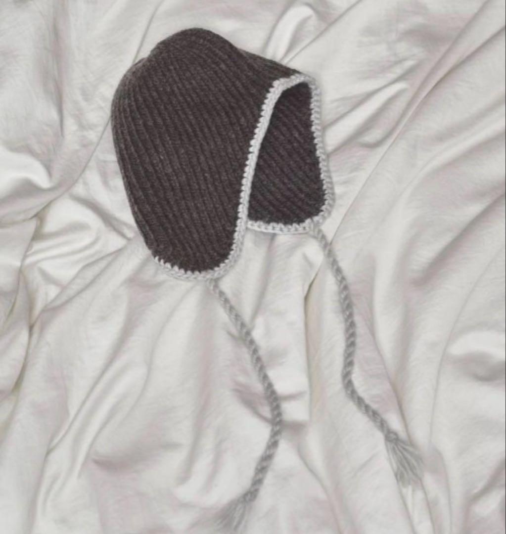 TODAYFUL(トゥデイフル）イヤー フラップ ニットキャップチャコールグレー