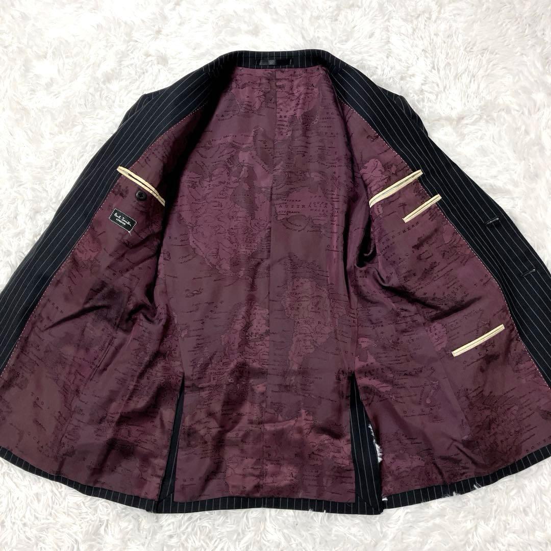 PaulSmith LONDON　スーツ　セットアップ　3ピース　ストライプ　黒