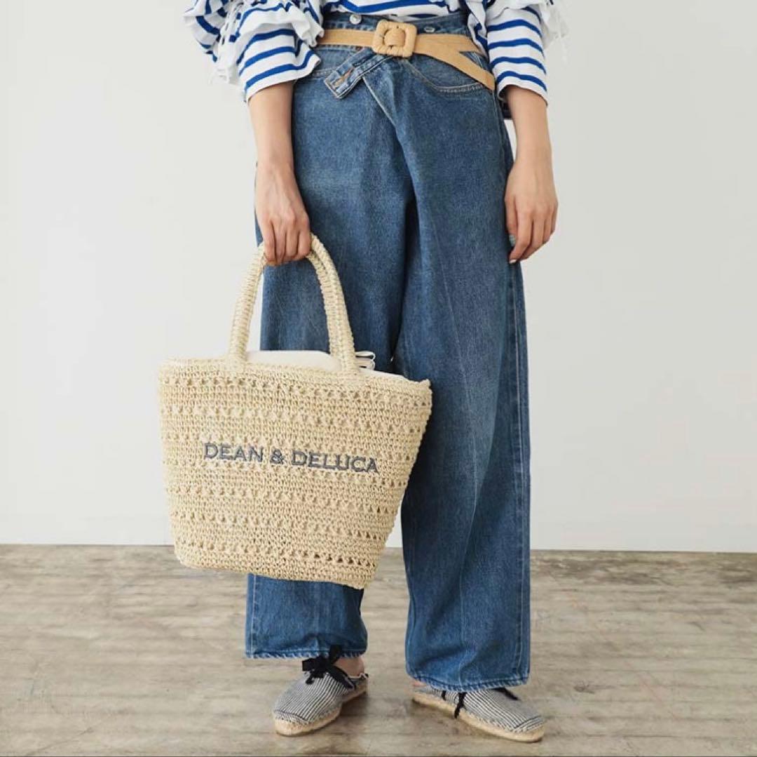 新品DEAN & DELUCAカゴバッグナチュラルM