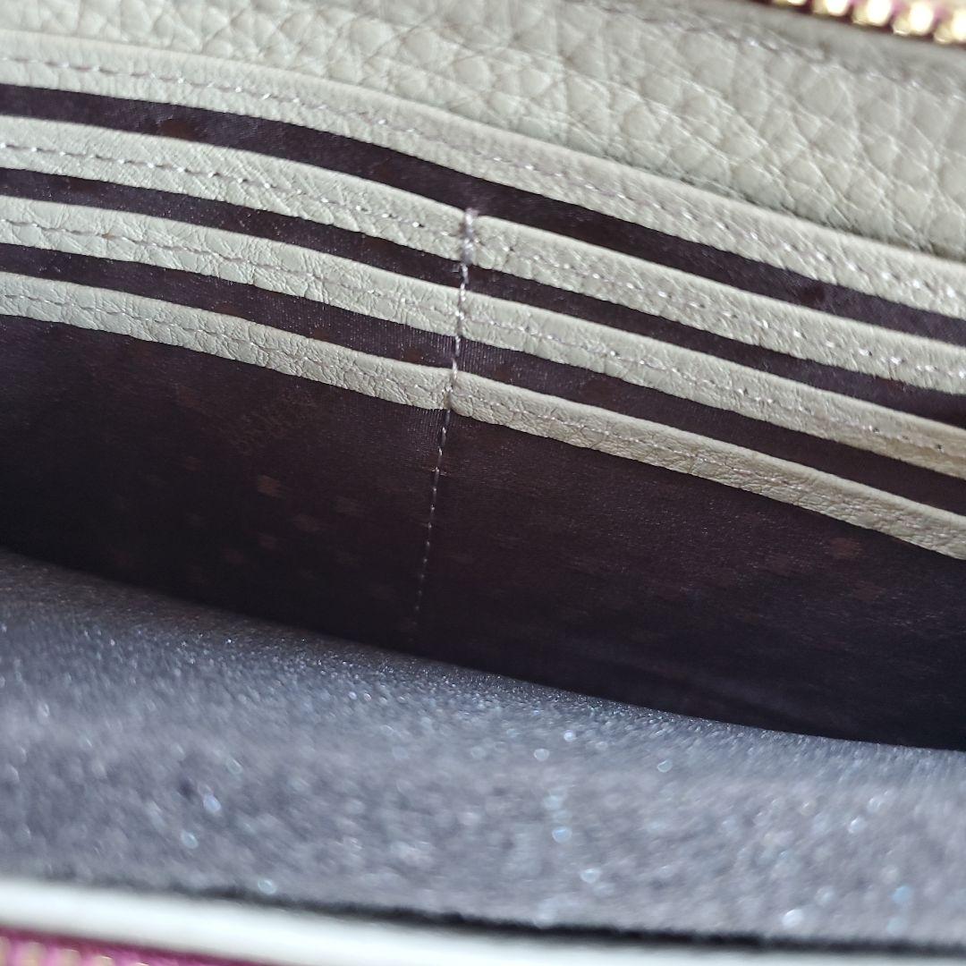 ☆未使用☆ペレボルサ☆L字ファスナー☆ピンクボルドー。