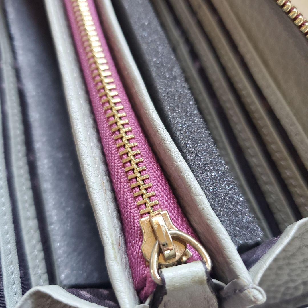 ☆未使用☆ペレボルサ☆L字ファスナー☆ピンクボルドー。