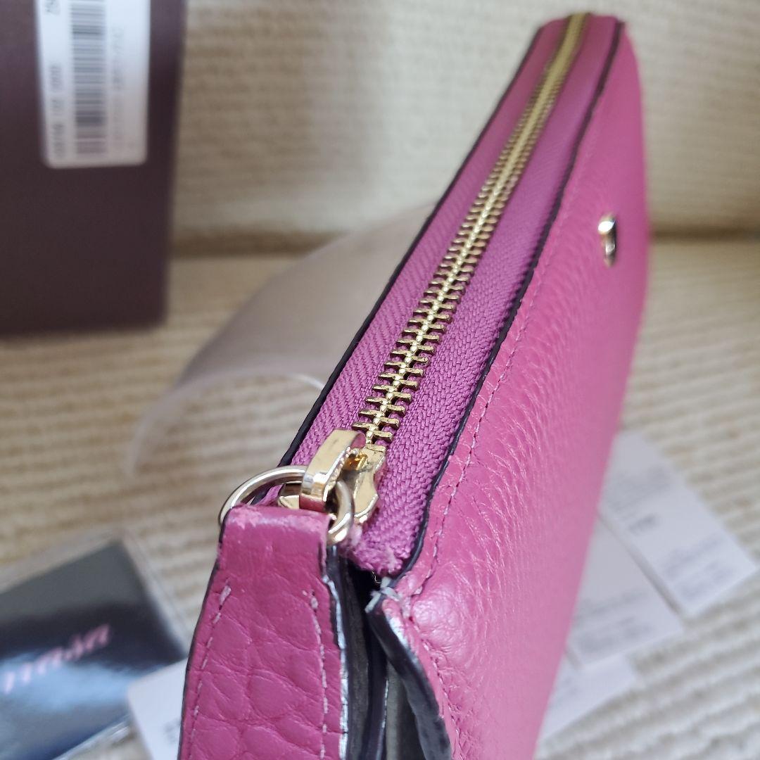 ☆未使用☆ペレボルサ☆L字ファスナー☆ピンクボルドー。