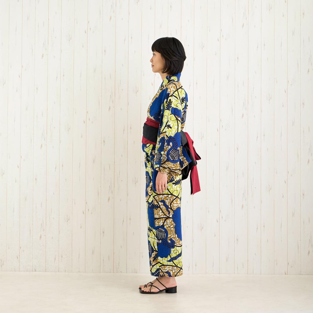 早い者勝ち！浴衣 アフリカンプリント 帯セット 人気デザイン