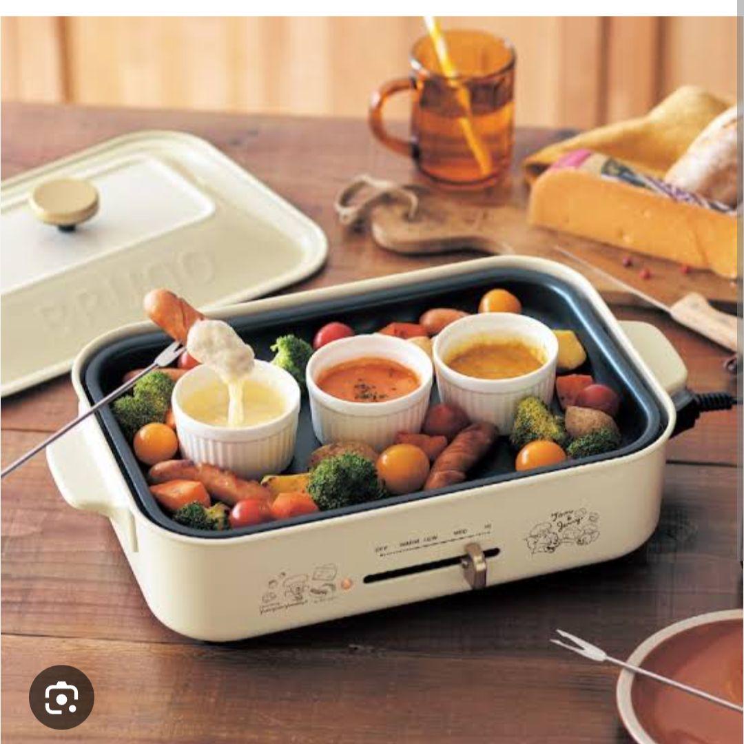 【新品】ホワイトBRUNO コンパクトホットプレート たこ焼きプレート、鍋付