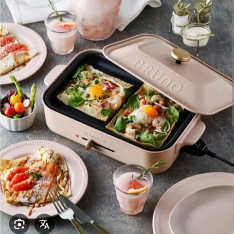 【新品】ホワイトBRUNO コンパクトホットプレート たこ焼きプレート、鍋付