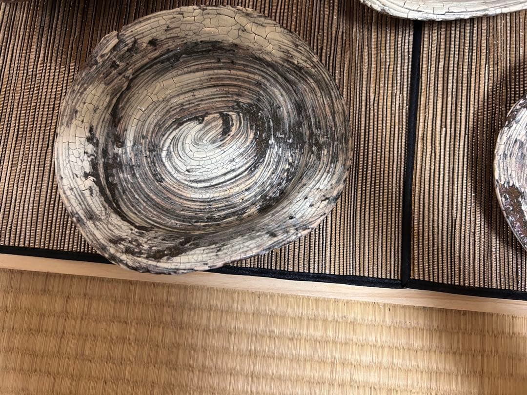 中川自然坊　刷毛目楕円皿　五枚セット