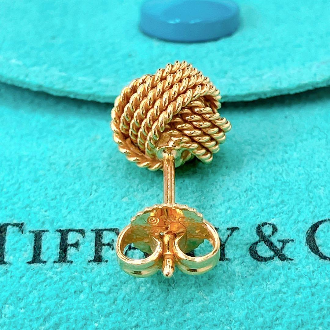 極美品 ティファニー サマセット ボール ノット 片耳 ピアス ゴールド k18