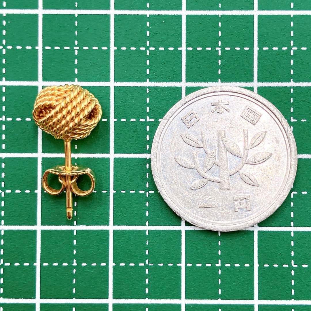 極美品 ティファニー サマセット ボール ノット 片耳 ピアス ゴールド k18