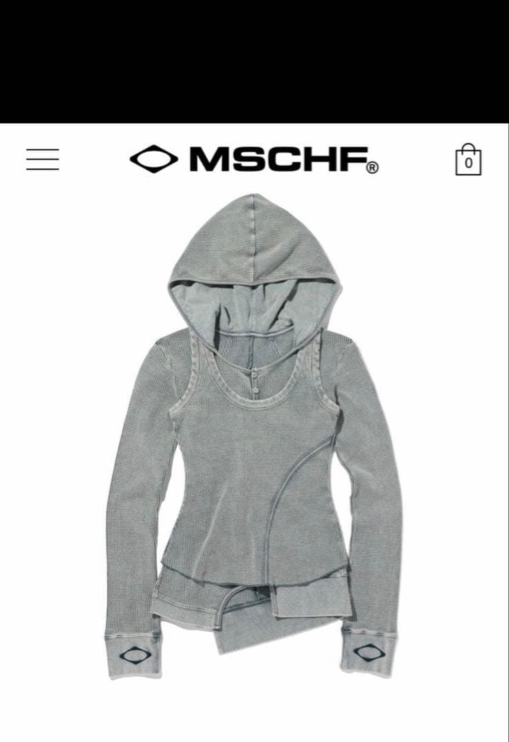 トップス MSCHF LAYERED WAFFLE HOODIE SET_BLEACHED