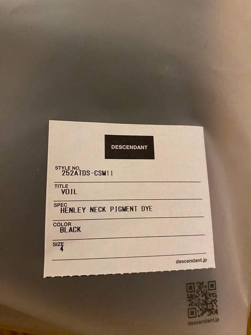 トップス DESCENDANT VOIL HENLEY NECK PIGMENT DYE