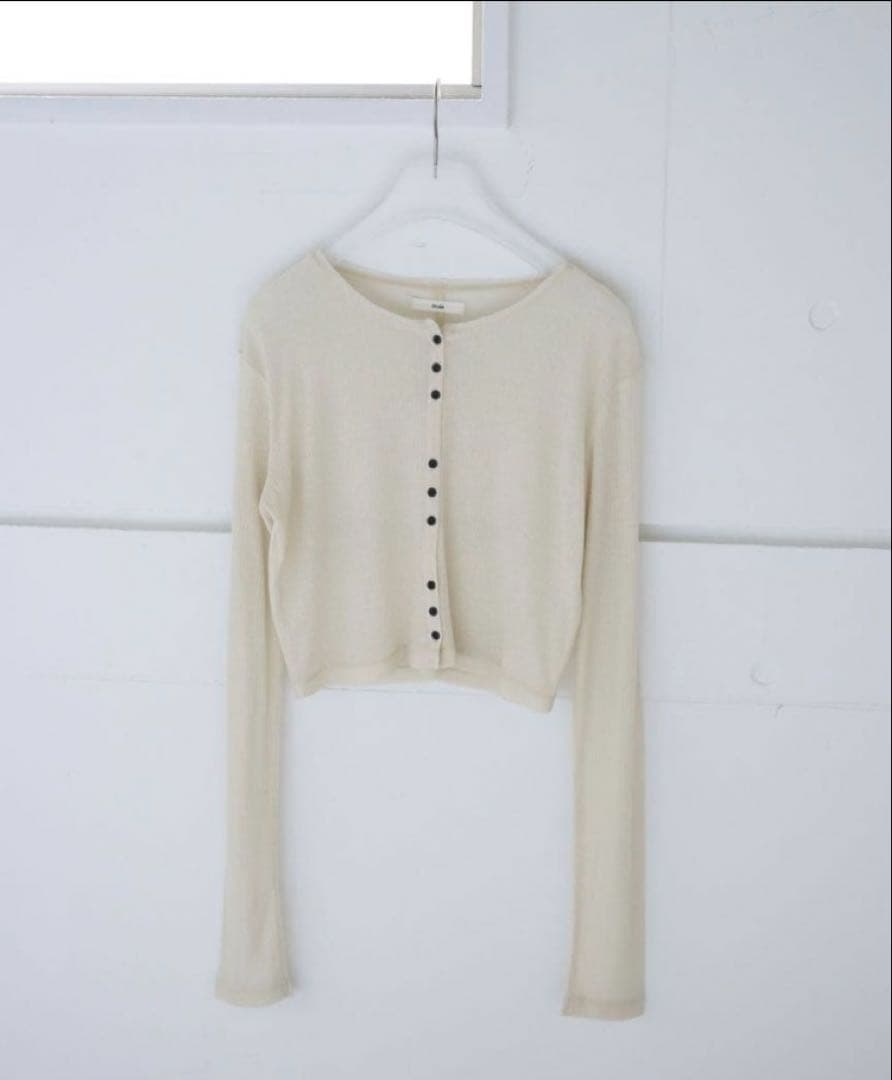 anuke Sheer Rib Cardigan アイボリー