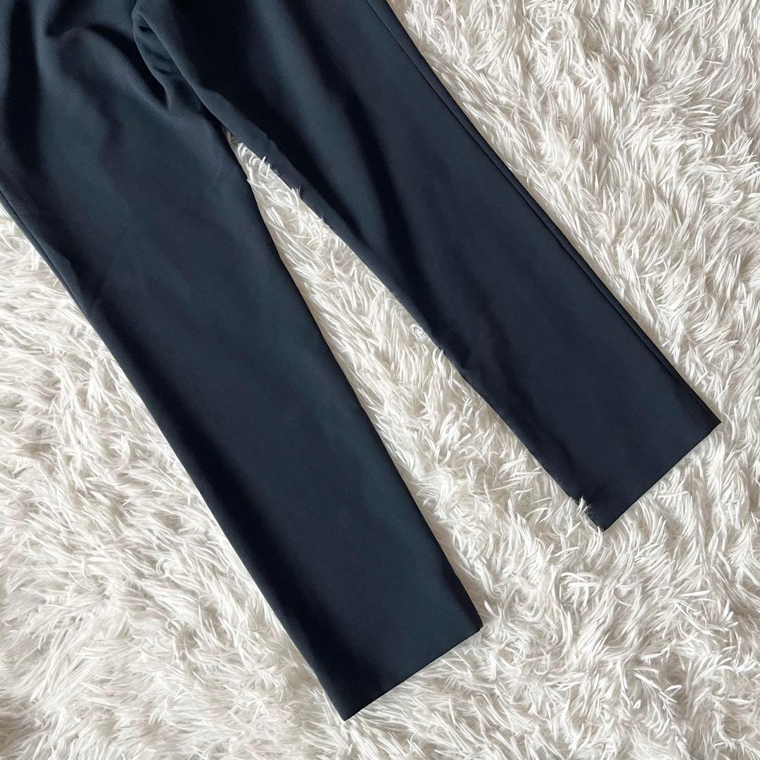 極美品✨ ヨーコチャン ハイウエストラップパンツ 40 ウエストゴム 紺色 近年