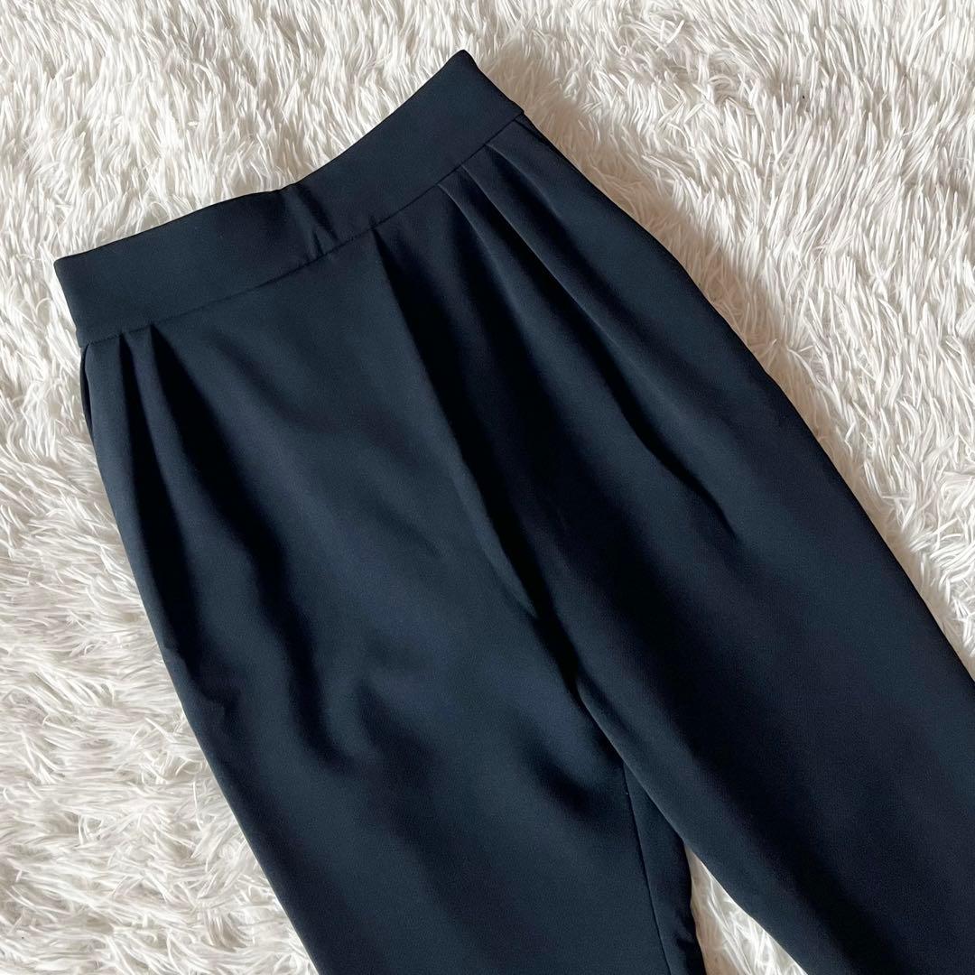 極美品✨ ヨーコチャン ハイウエストラップパンツ 40 ウエストゴム 紺色 近年