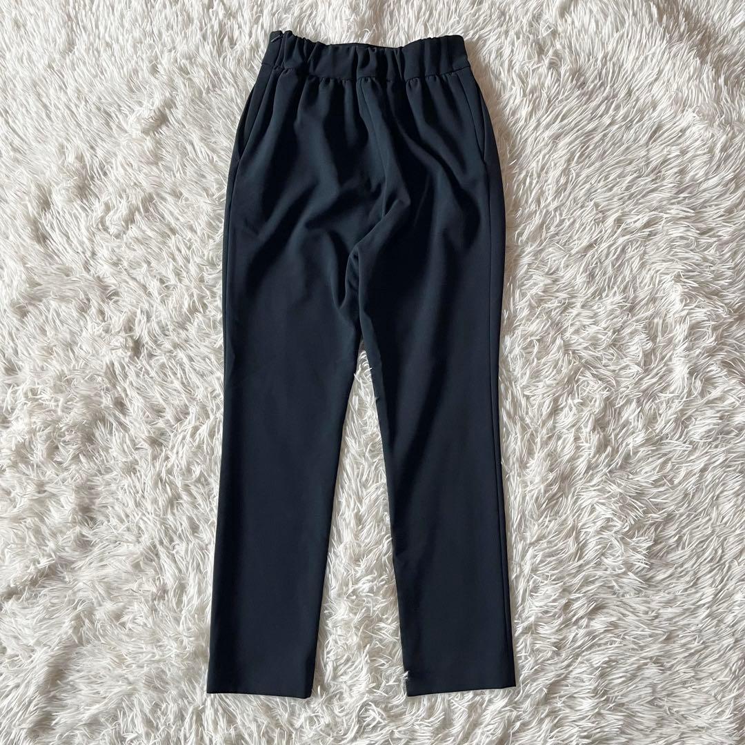 極美品✨ ヨーコチャン ハイウエストラップパンツ 40 ウエストゴム 紺色 近年