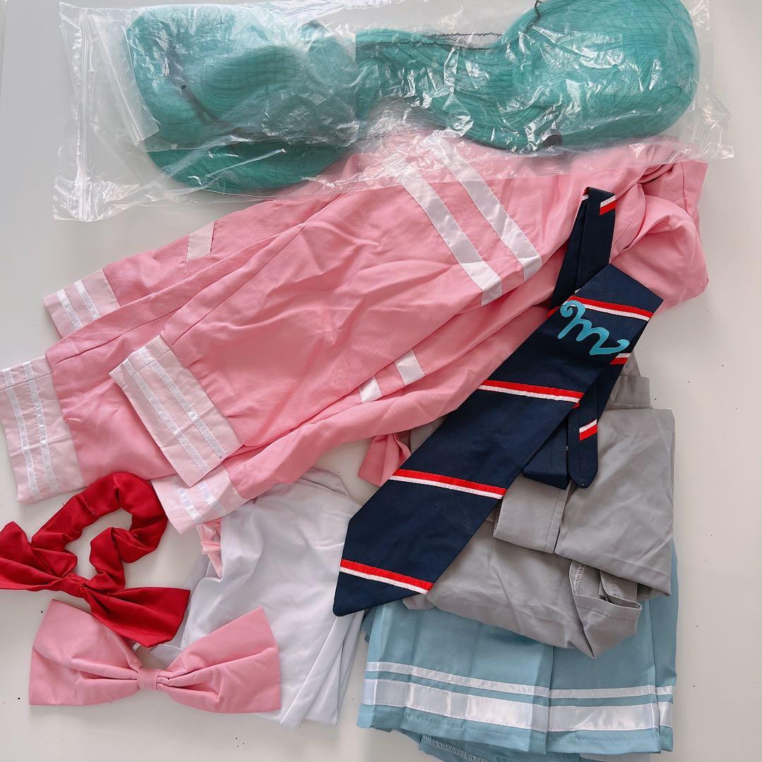 初音ミク リボンガール コスプレ衣装&ウィッグ(ヘッドフォン付き)