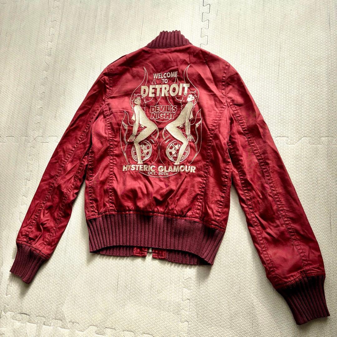 HYSTERIC GLAMOUR スカジャン 刺繍 ジャケット ボルドー