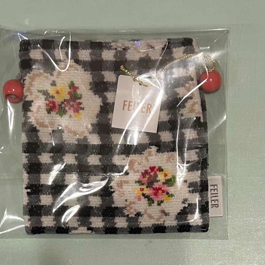 FEILER ヴィシーチェック　ハンカチ　ミニ巾着　セット