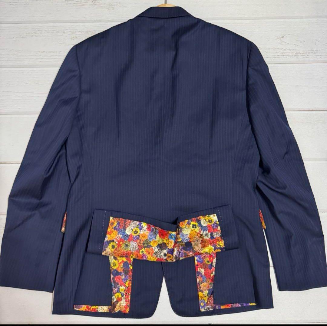 極美品 ポールスミス コレクション ド派手花柄 スーツ セットアップ ネイビー