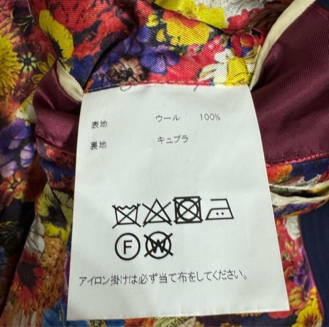 極美品 ポールスミス コレクション ド派手花柄 スーツ セットアップ ネイビー