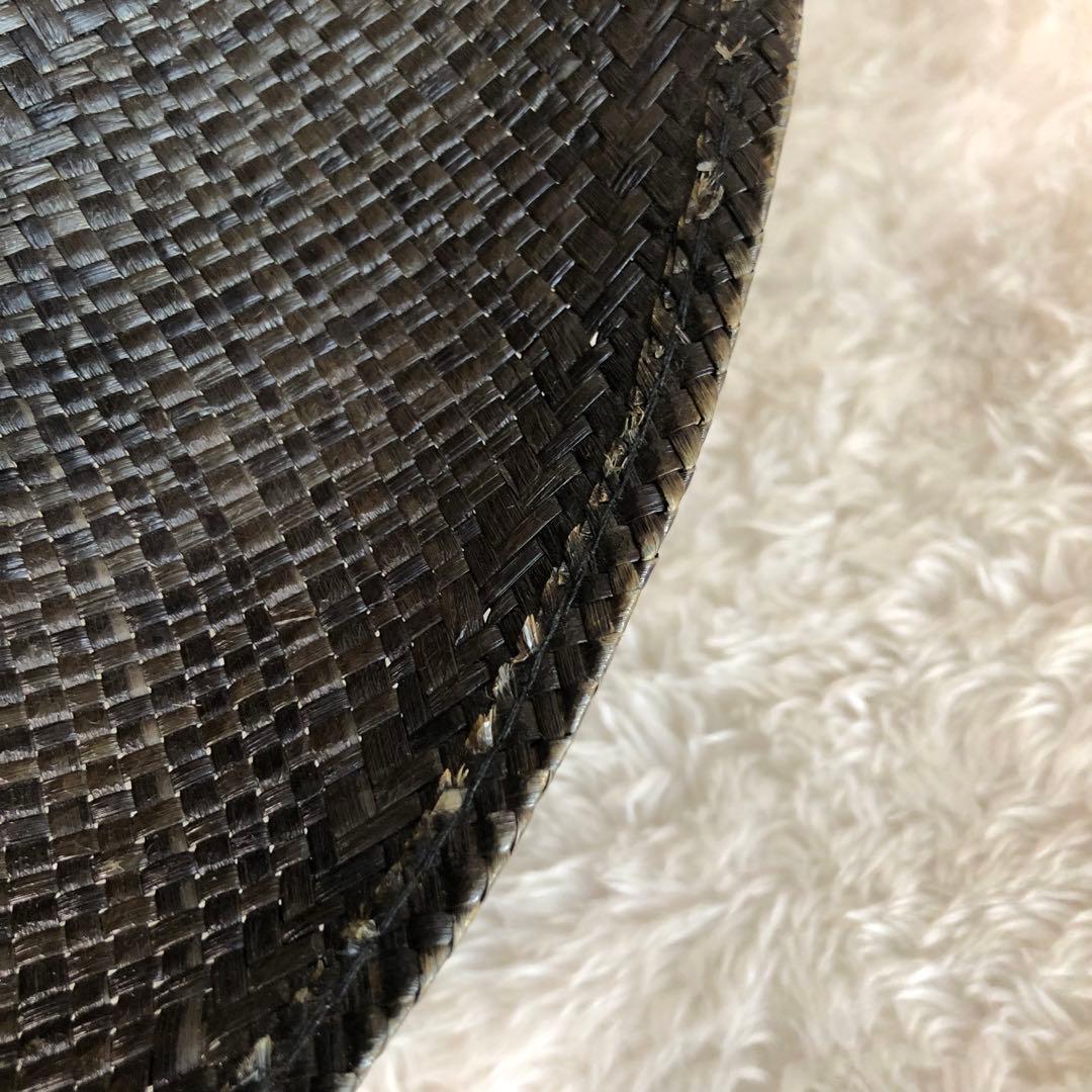 Borsalino ボルサリーノ パナマハット 麦わら帽子 ブラック 天然草