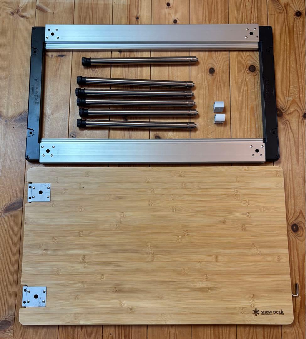 スノーピークIGTフレームアイアンテーブル + マルチファンクションテーブル竹
