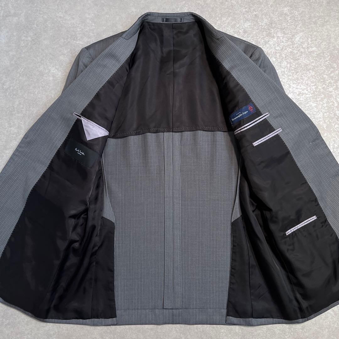 【極美品】ポールスミスロンドン×ゼニア シルク混スーツセットアップ グレー L2