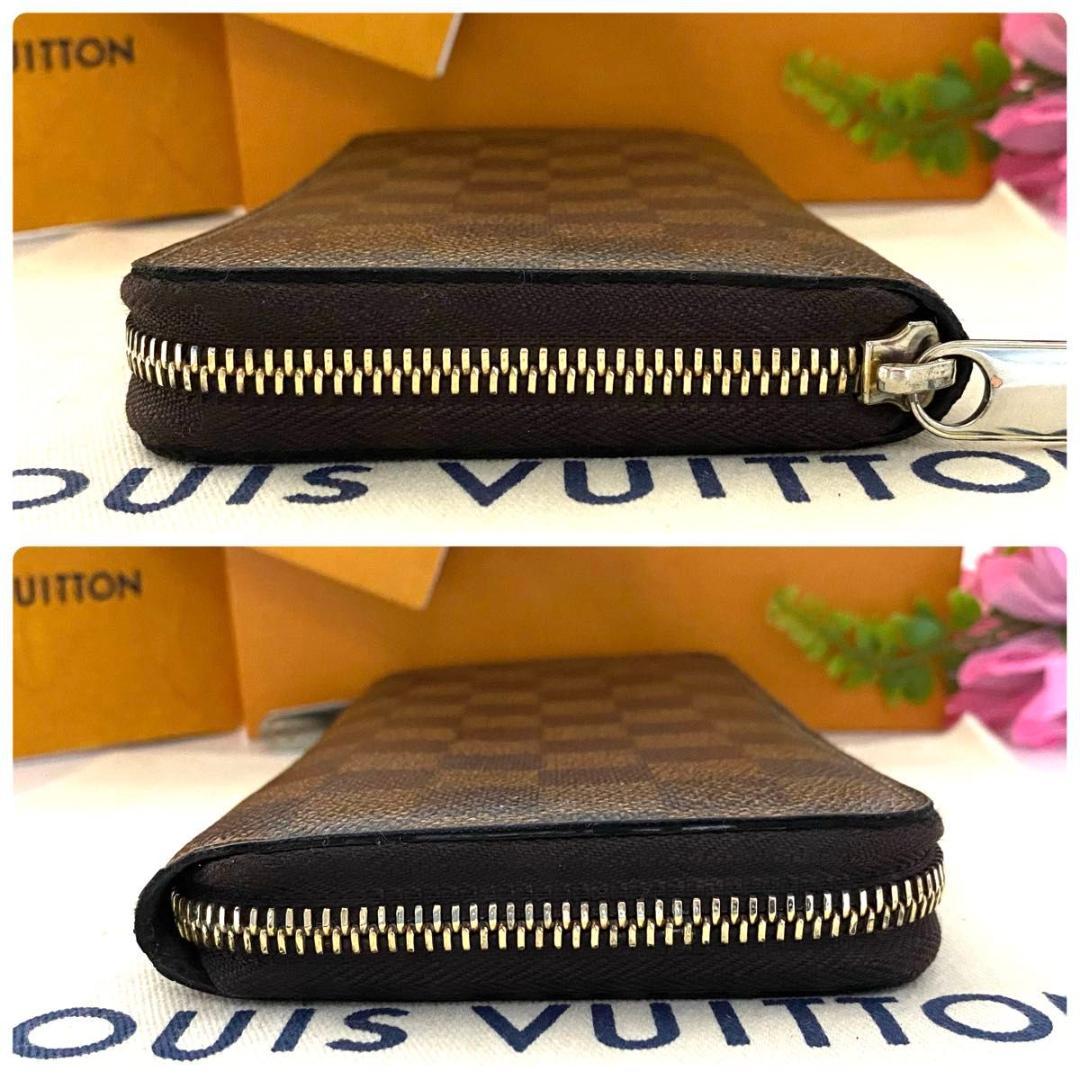 ルイ ヴィトン◎ジッピーウォレット ダミエ 茶 ラウンドファスナー エベヌ