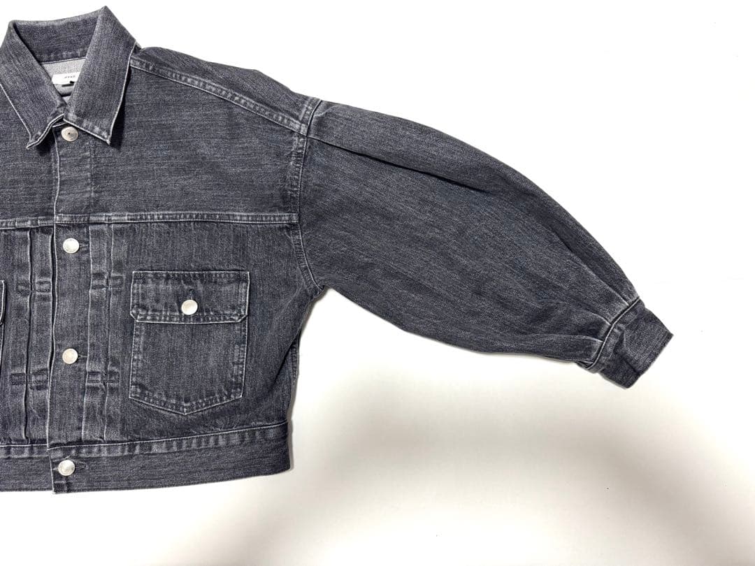 HYKE バルーンスリーブデニムジャケット　Black size1
