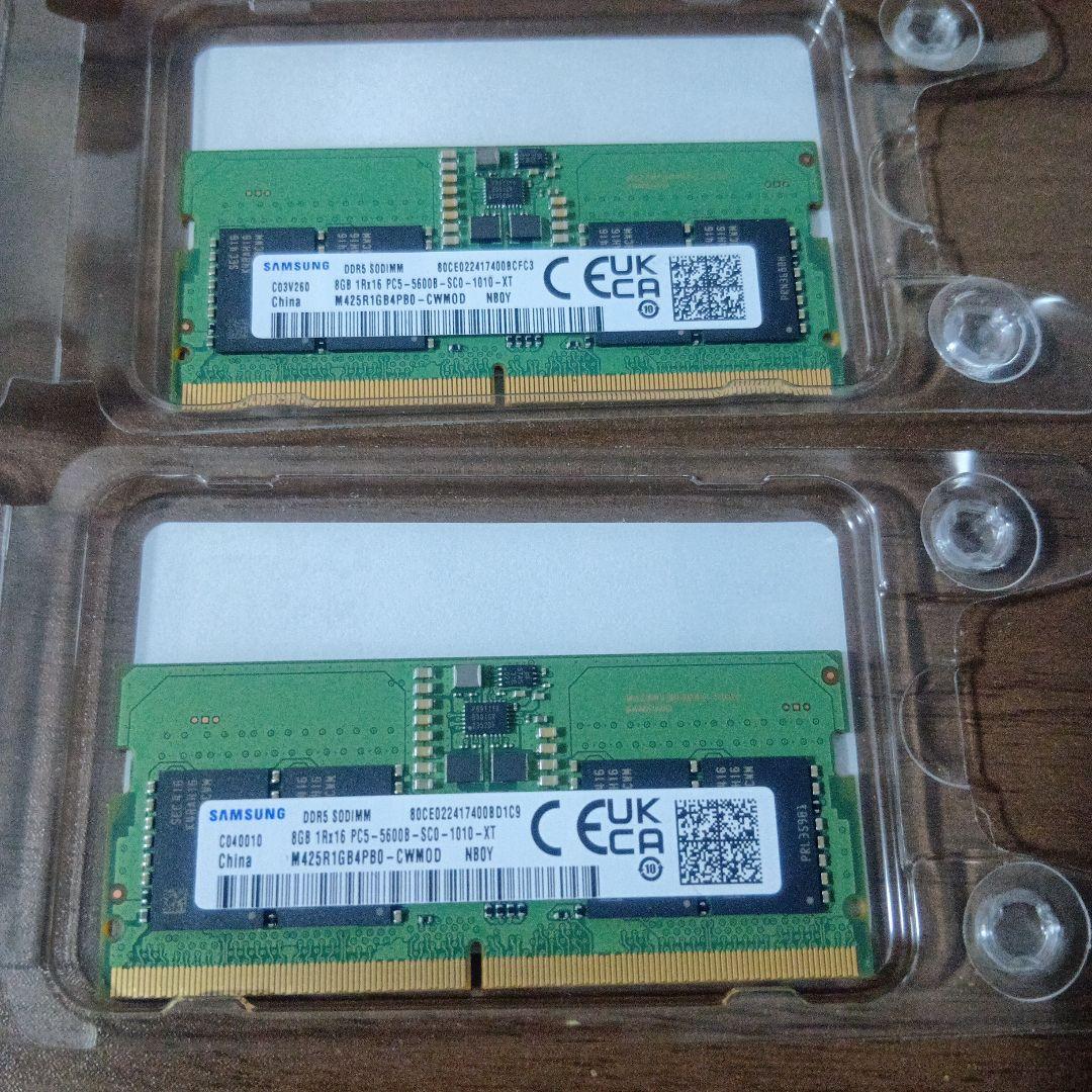 Samsung DDR5 8GB×2 SO-DIMM メモリー