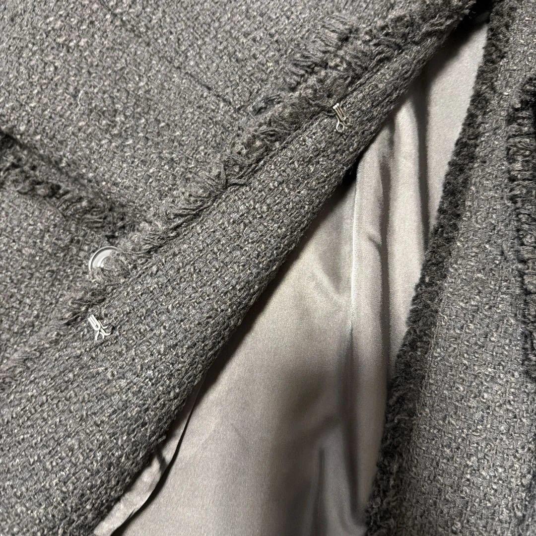 ジャーナルスタンダード ノーカラージャケット 黒 ツイード