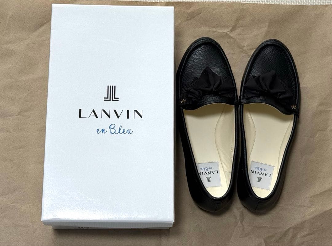 美品♡LANVIN 黒レザー ローファー・23.5
