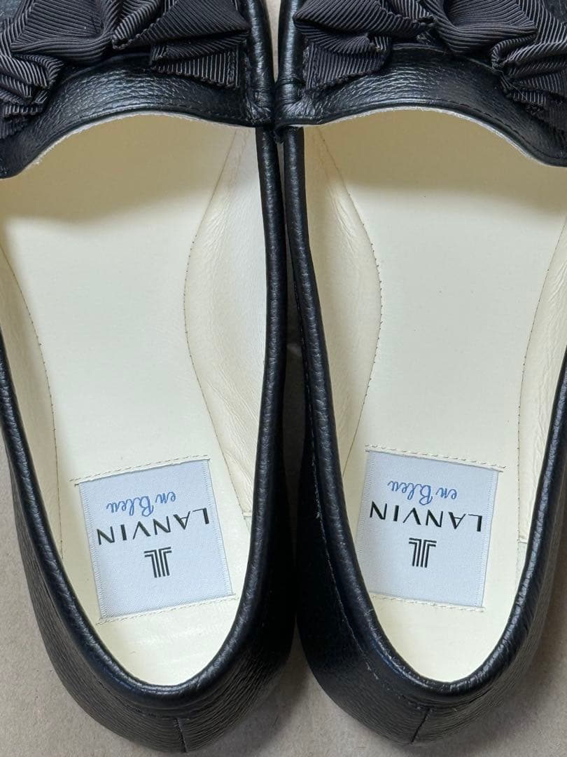 美品♡LANVIN 黒レザー ローファー・23.5
