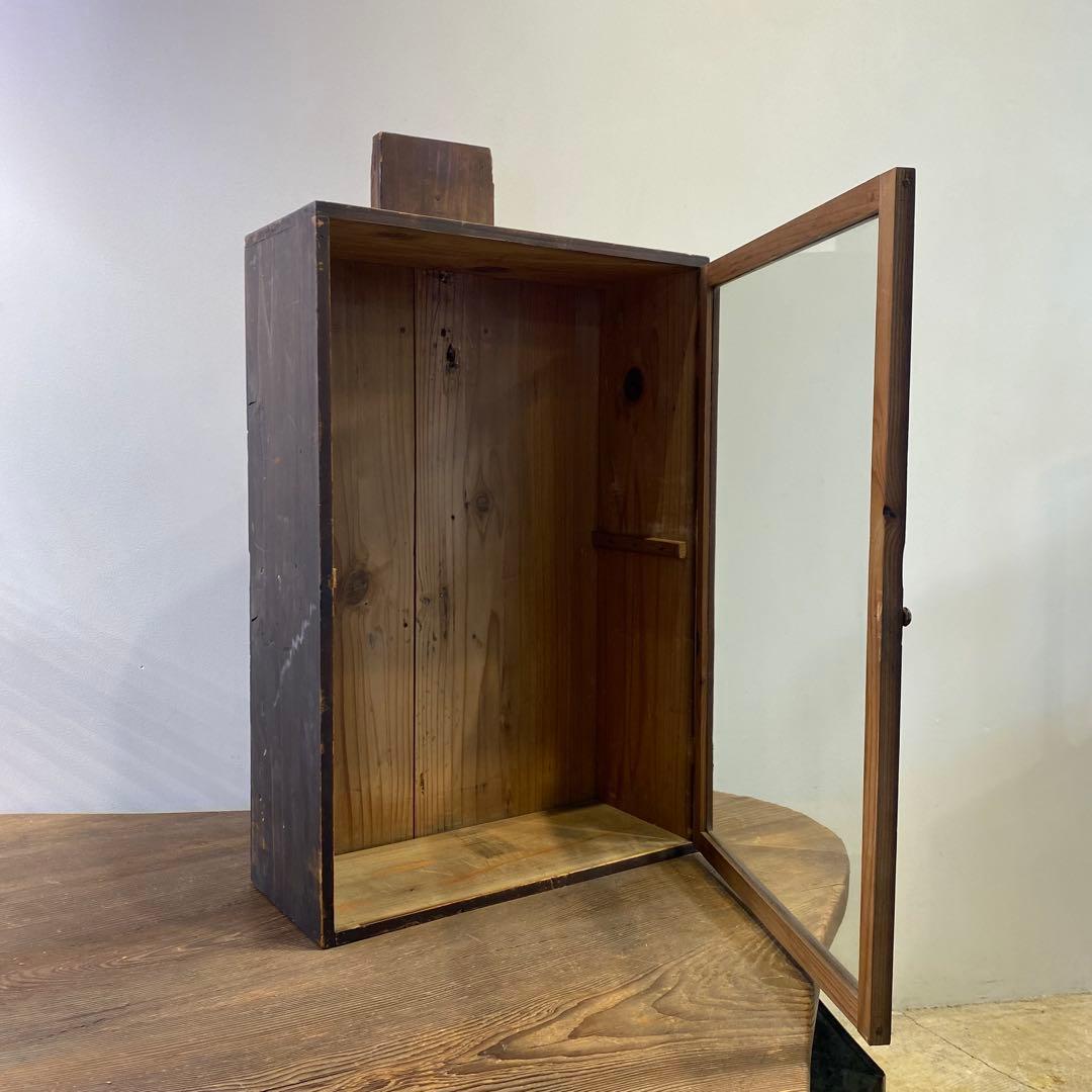 明治29年 ガラス扉の木製ケース アンティーク