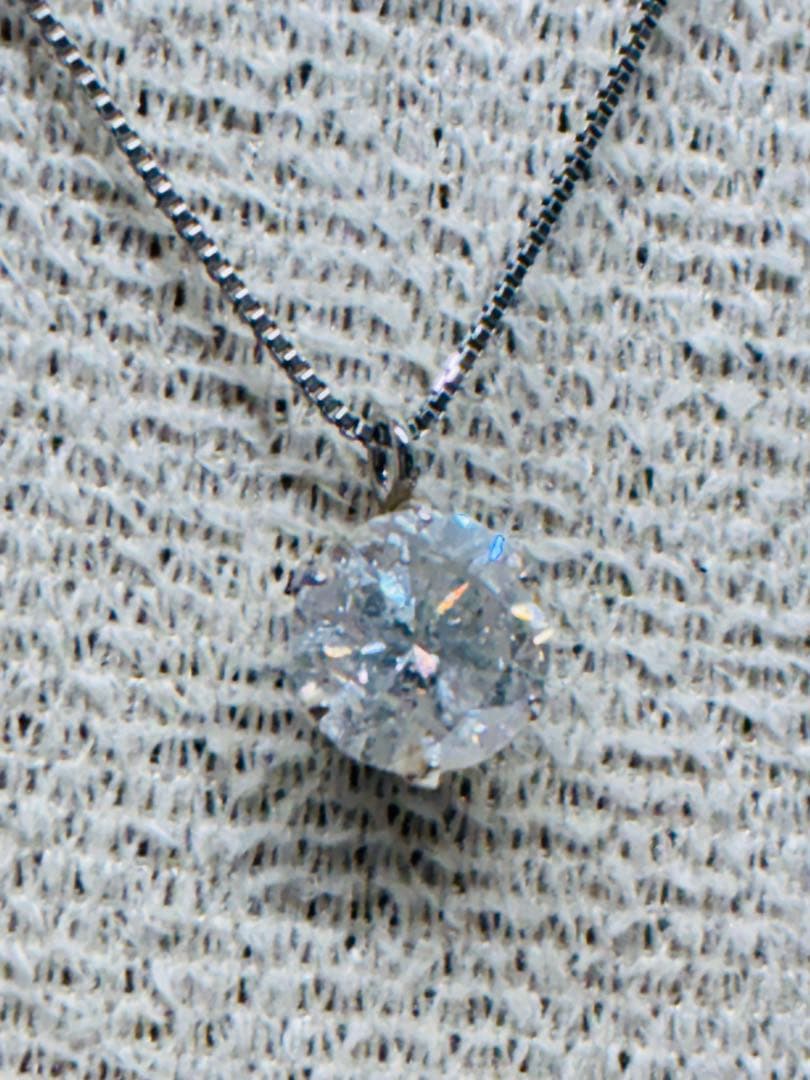 大粒 0.90ct PT900/PT850 ダイヤモンド プラチナ ネックレス