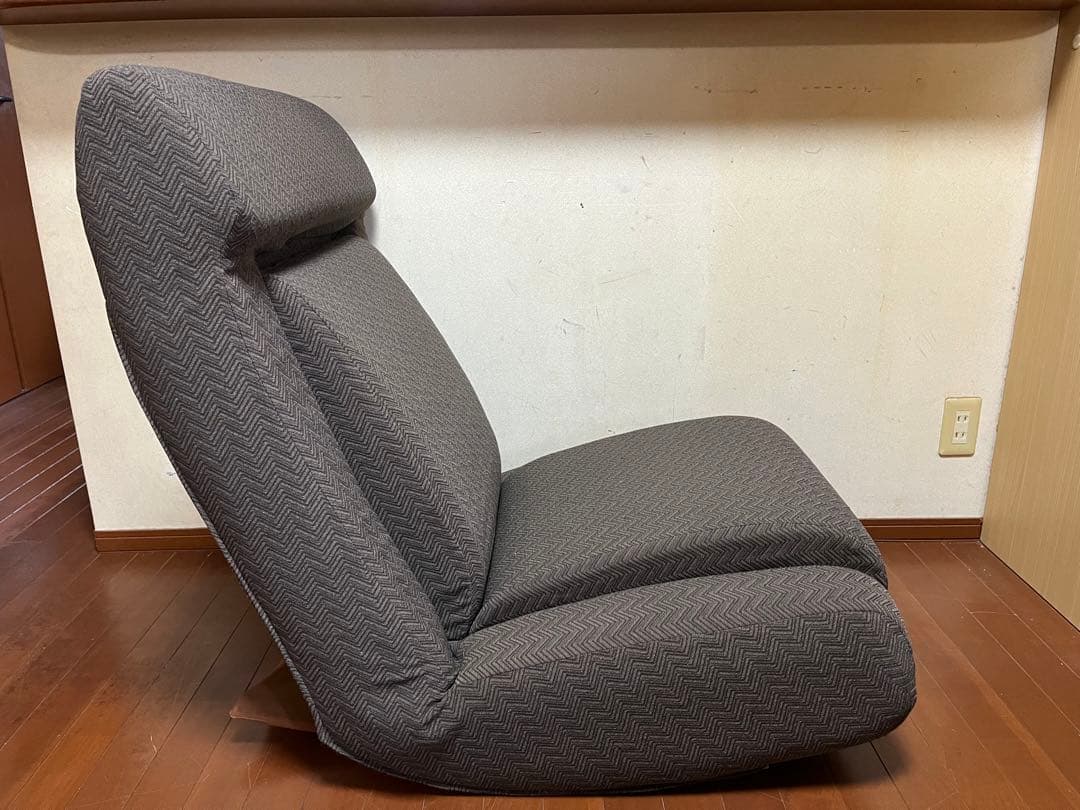 【ロッキングチェア】ブリヂストン　ロッキングソファ　オットマン付き　ブラウン色