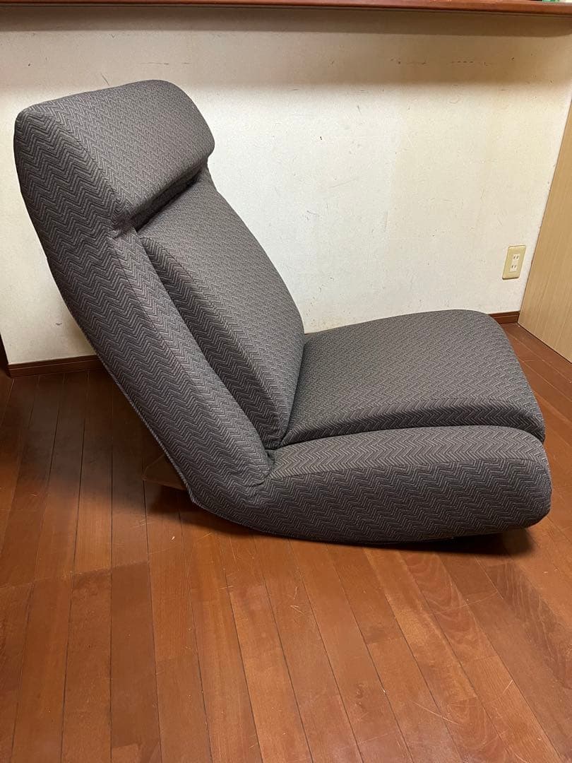 【ロッキングチェア】ブリヂストン　ロッキングソファ　オットマン付き　ブラウン色