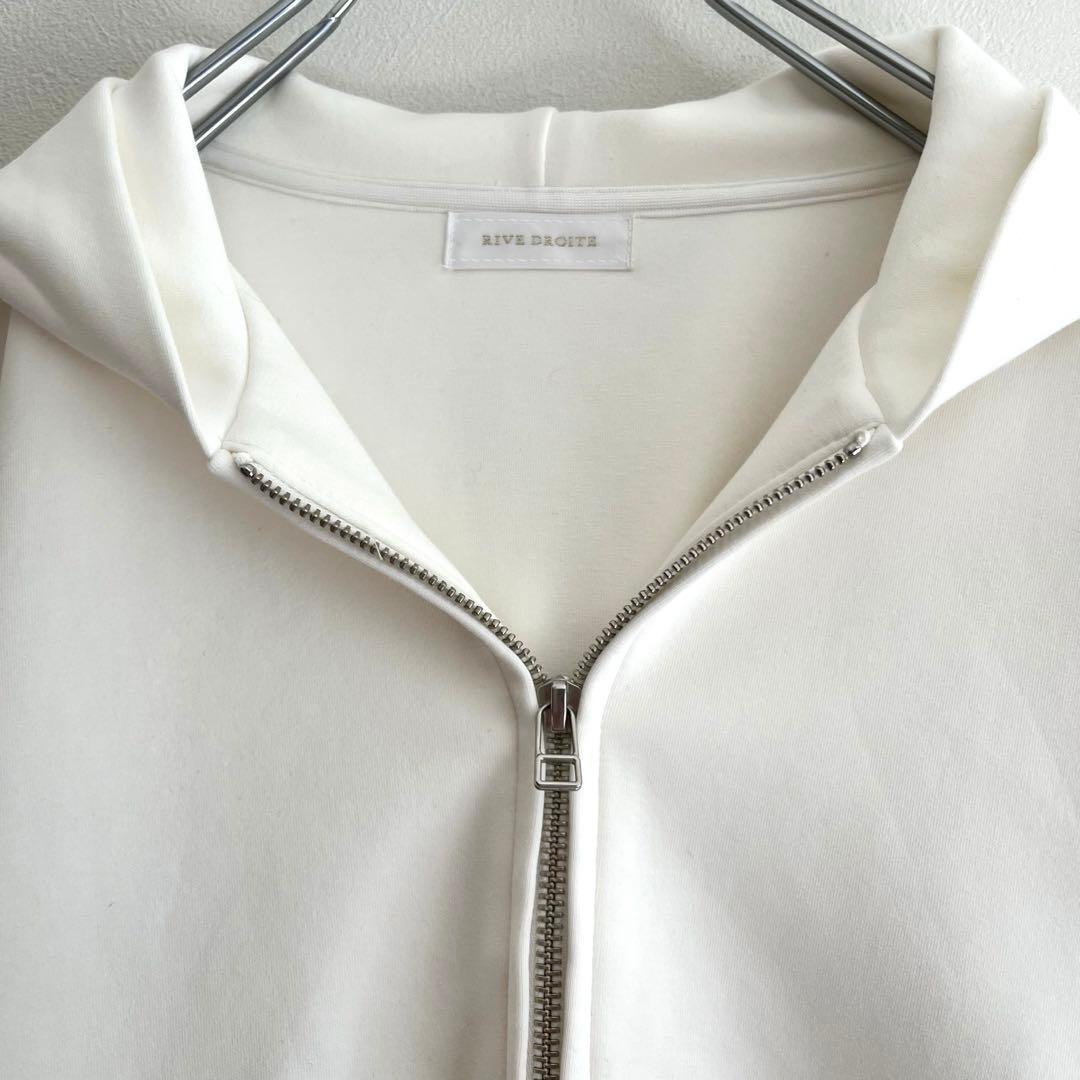 定価1.76万 リヴドロワ バックテールZIPパーカー ホワイト オーバーサイズ