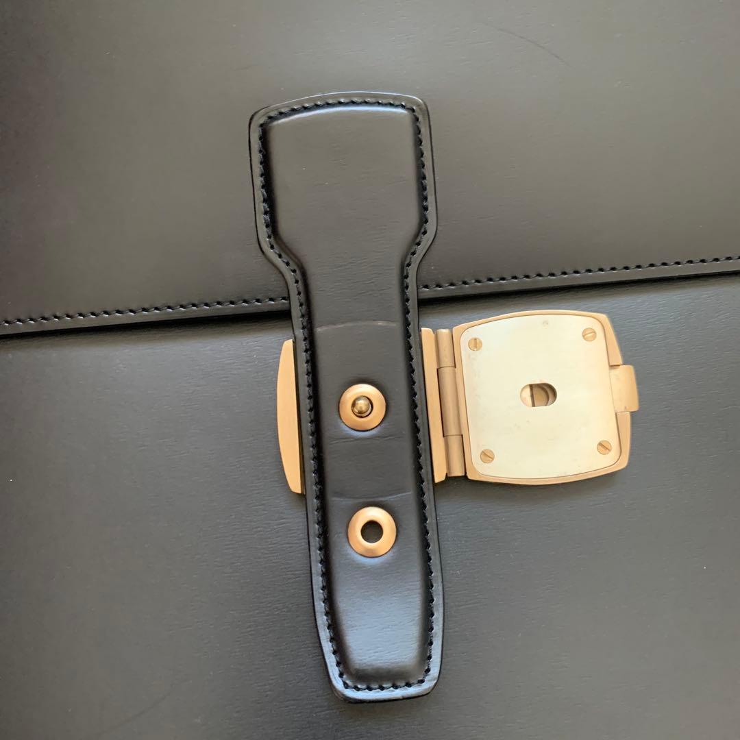 美品◆dunhill 黒 レザー ブリーフケース　ダンヒル ビジネスバッグ