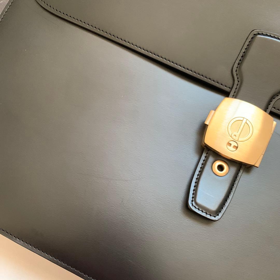 美品◆dunhill 黒 レザー ブリーフケース　ダンヒル ビジネスバッグ
