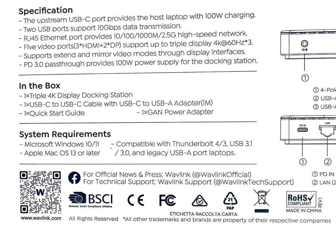 【新品・未使用】WAVLINK DisplayLink ドッキングステーション